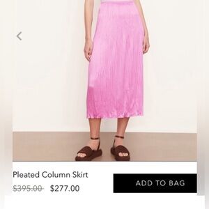 NWTVince Pleated Pink Column Skirt